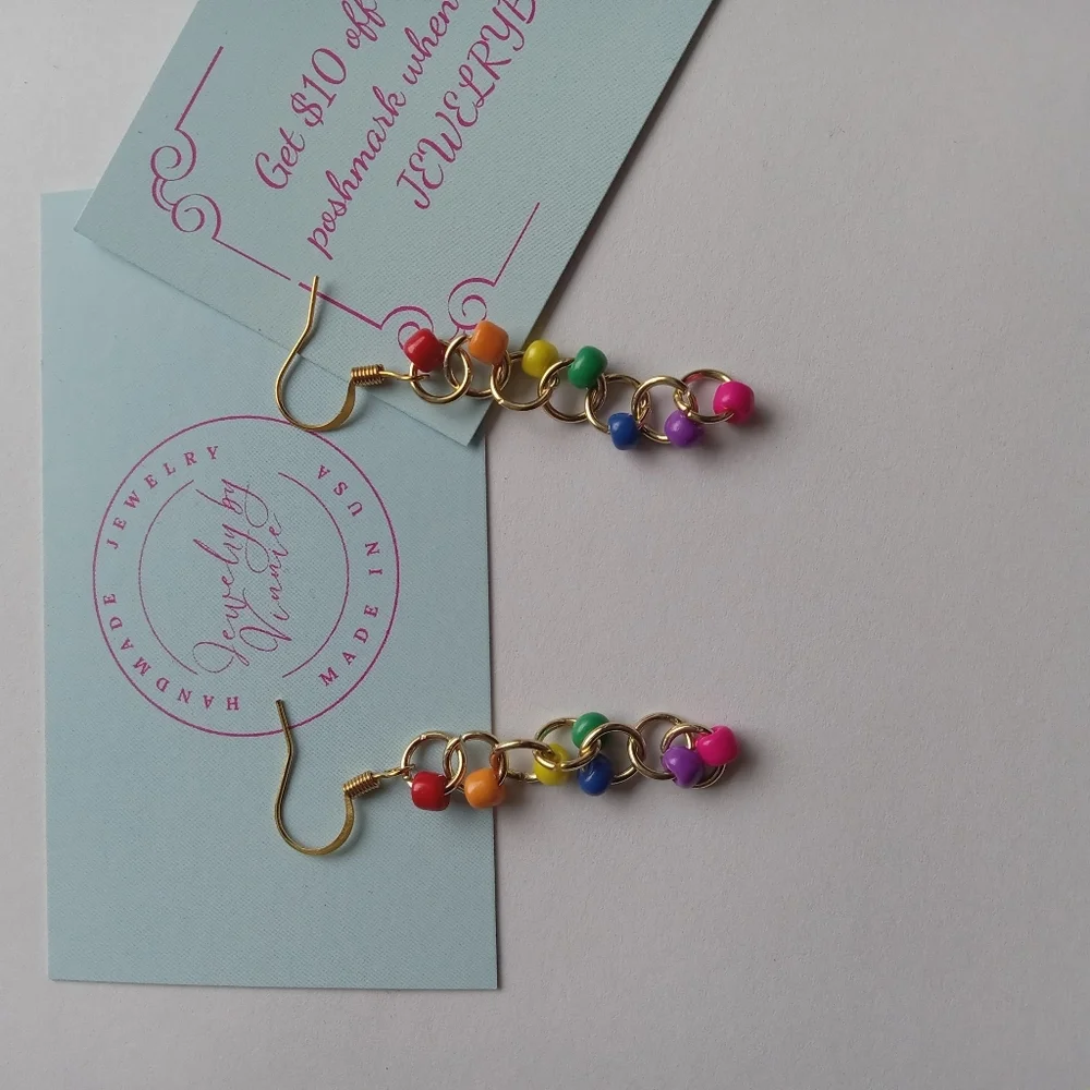 Hand Crafted Multicolor Beaded Earrings